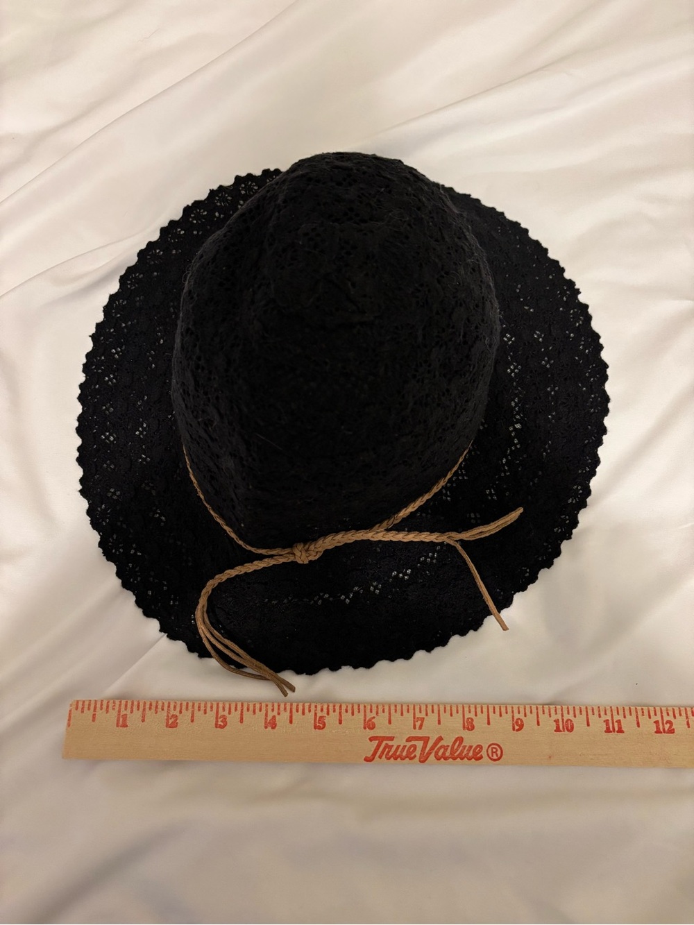 C.C Exclusives Black Crochet Wide Brim Sun Hat Boho Beach One Size